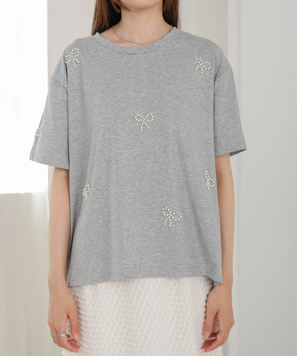 ribbon pearl t-shirt