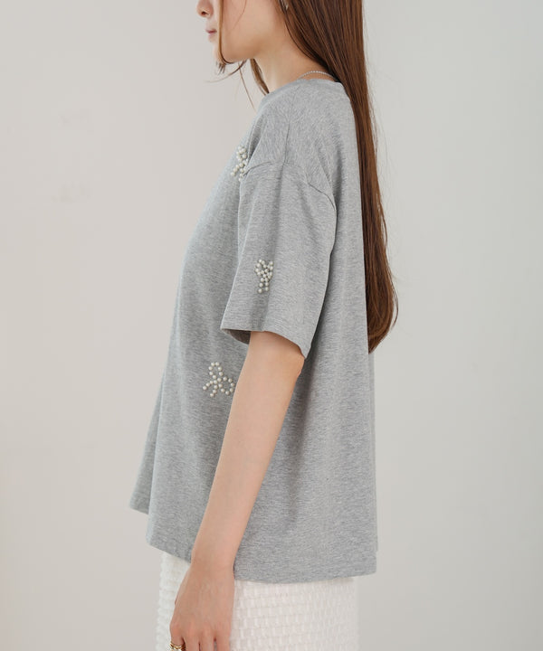 ribbon pearl t-shirt