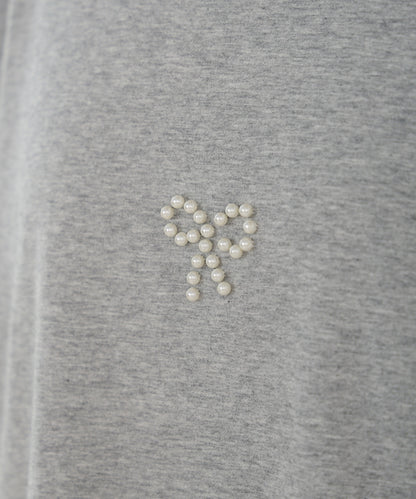 ribbon pearl t-shirt