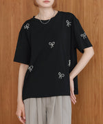 ribbon pearl t-shirt