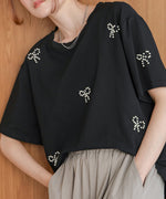 ribbon pearl t-shirt