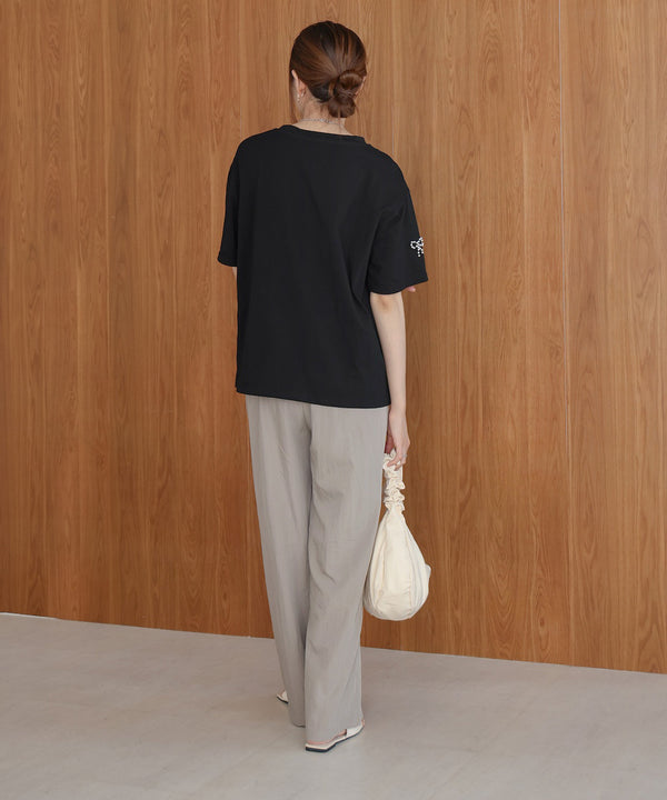 ribbon pearl t-shirt