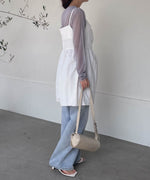 gathered cami mini dress