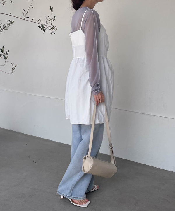 gathered cami mini dress