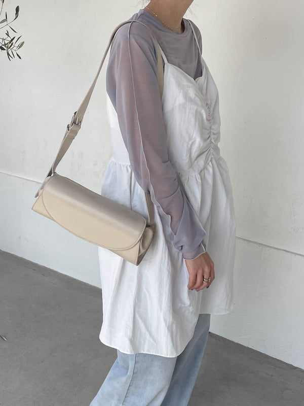 gathered cami mini dress