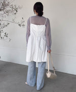 gathered cami mini dress