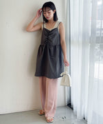 gathered cami mini dress