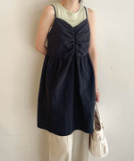 gathered cami mini dress
