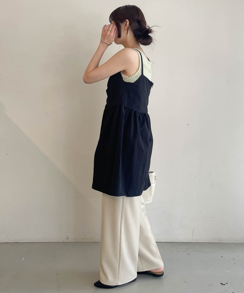 gathered cami mini dress