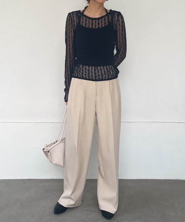 ｈalter neck cami + lace tops