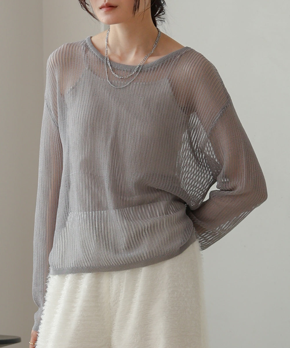 openwork knit pullover