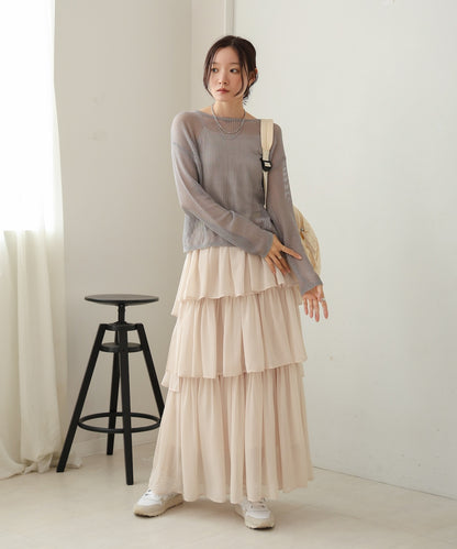 openwork knit pullover