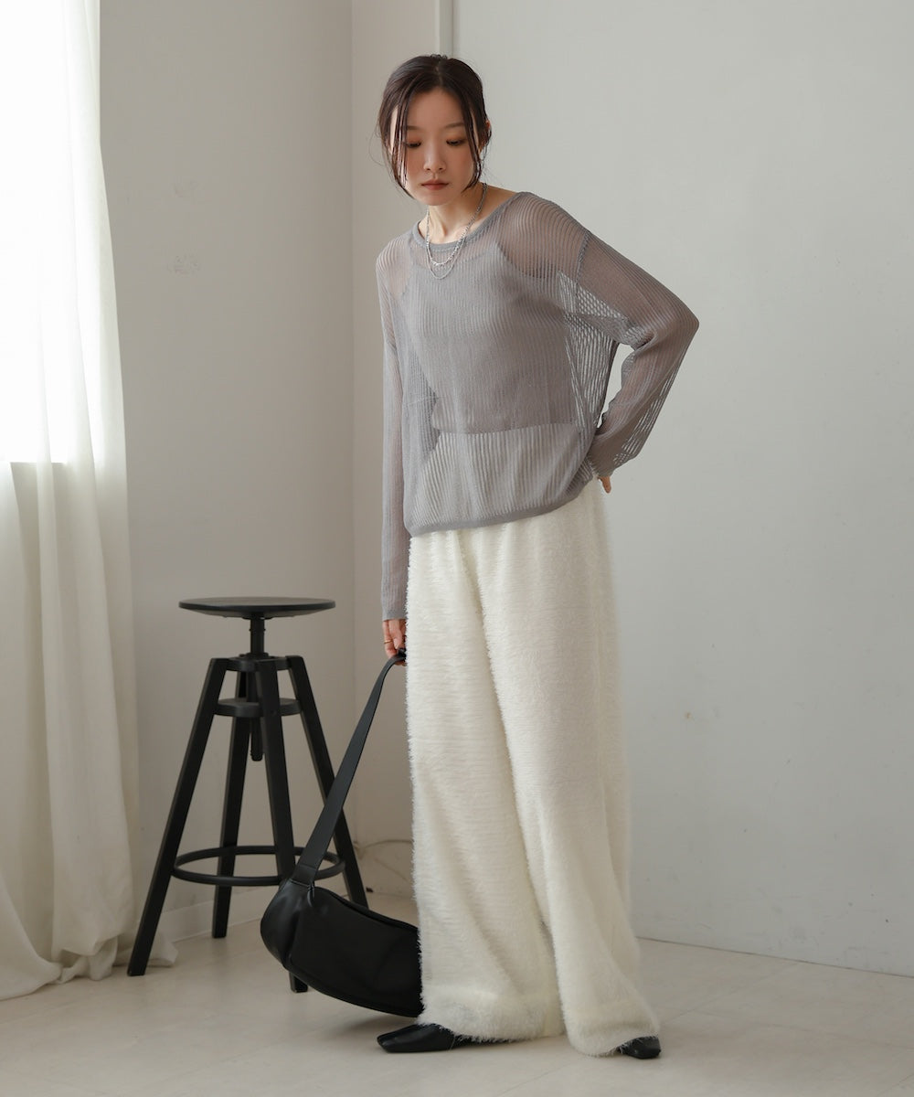 openwork knit pullover