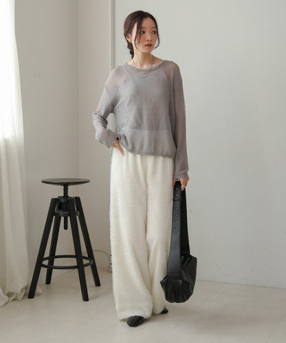 openwork knit pullover