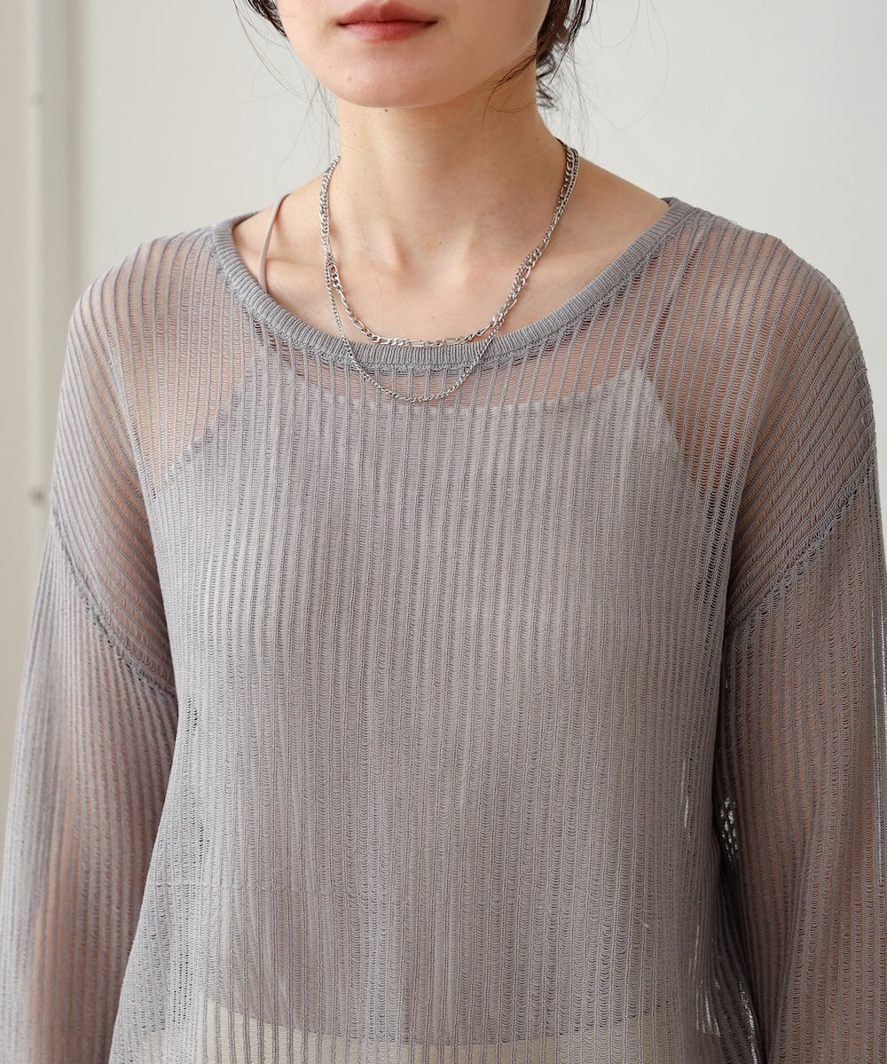 openwork knit pullover