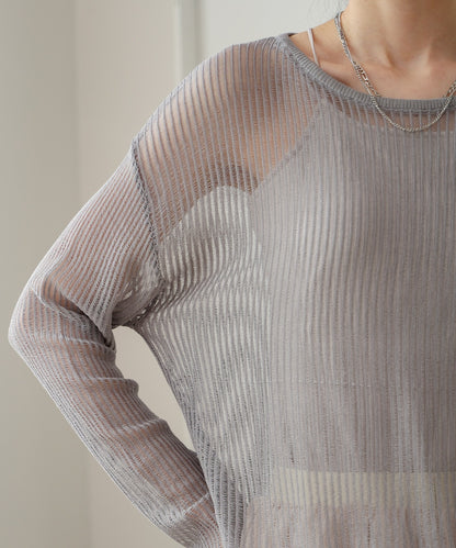 openwork knit pullover