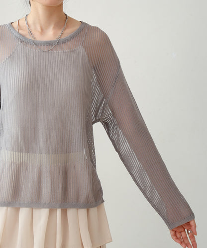 openwork knit pullover