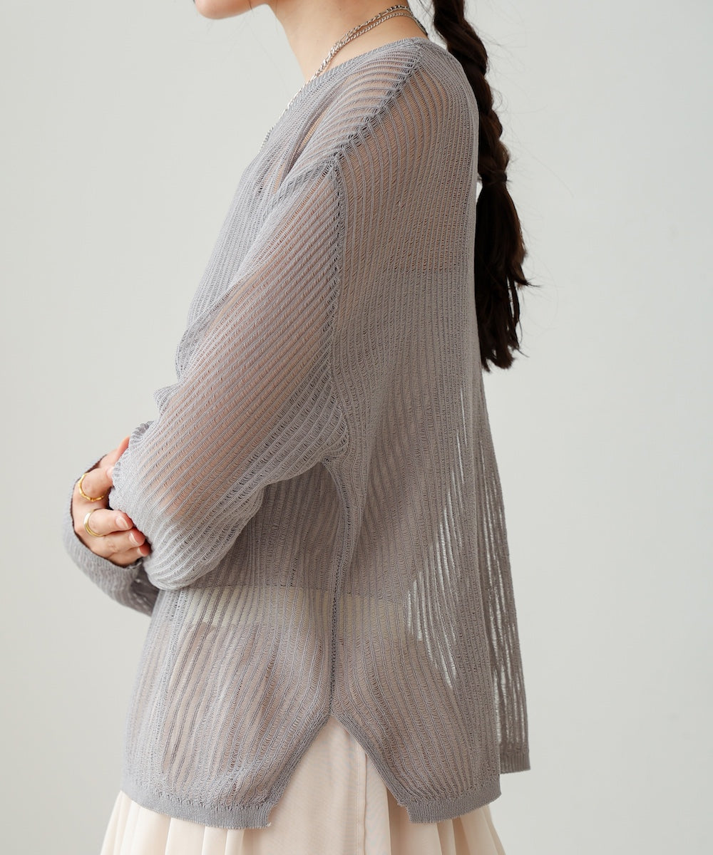 openwork knit pullover