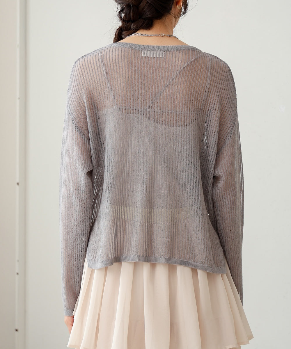 openwork knit pullover