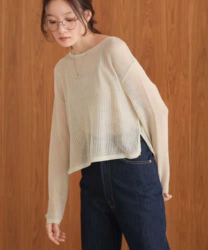 openwork knit pullover