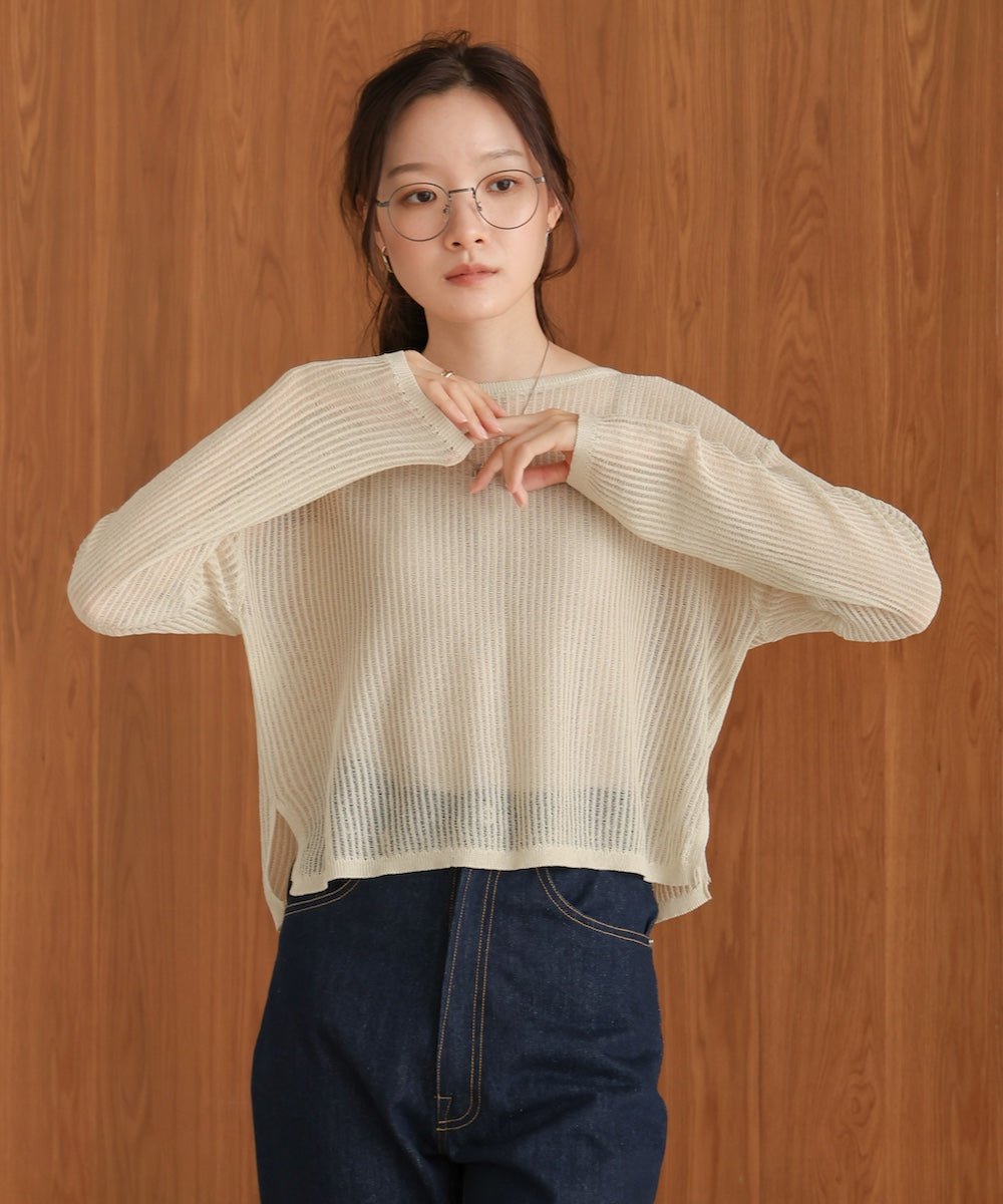 openwork knit pullover