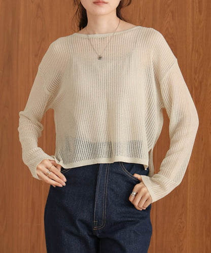 openwork knit pullover