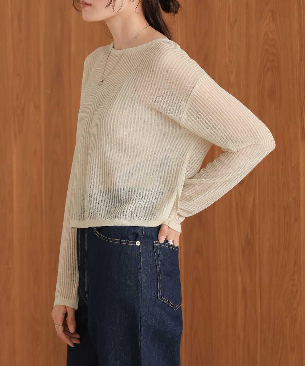 openwork knit pullover