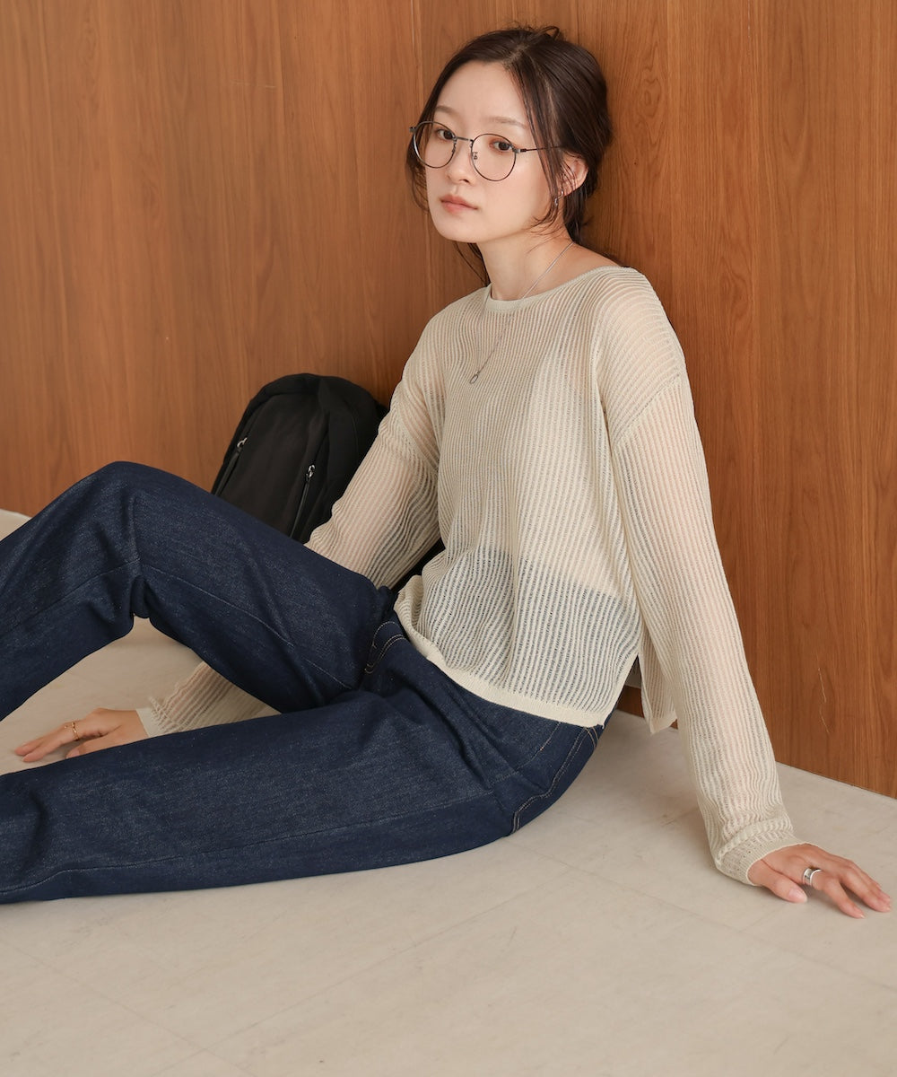 openwork knit pullover