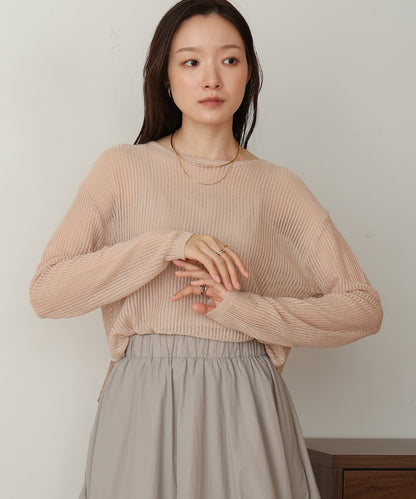 openwork knit pullover