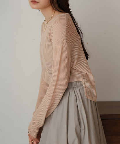 openwork knit pullover