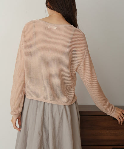 openwork knit pullover