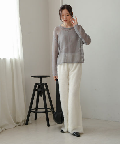 openwork knit pullover