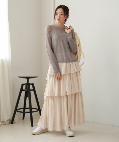 openwork knit pullover