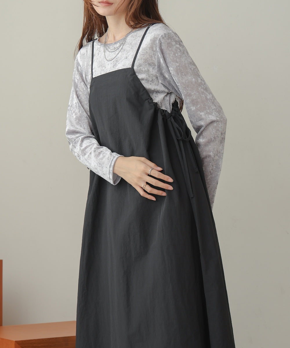 side ribbon cami onepiece