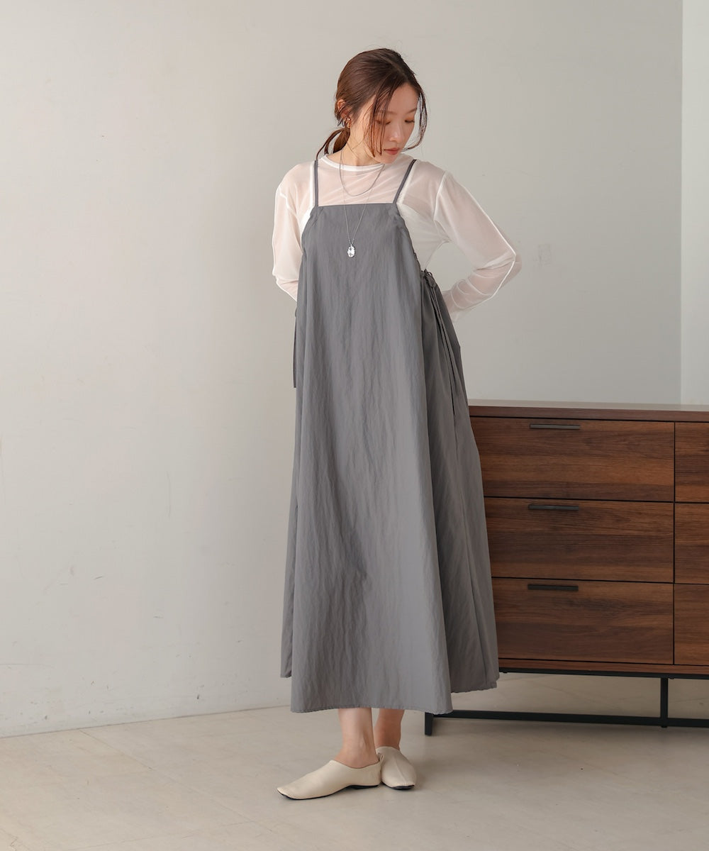 side ribbon cami onepiece
