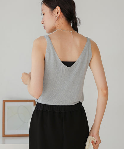 glitter knit tank top