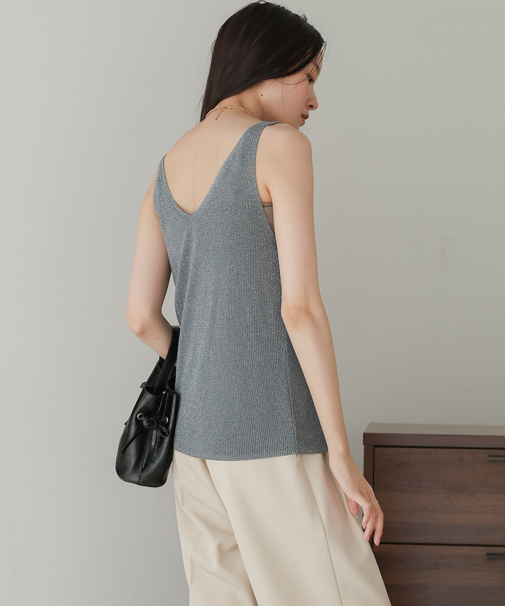 glitter knit tank top