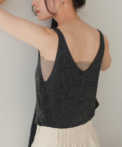 glitter knit tank top