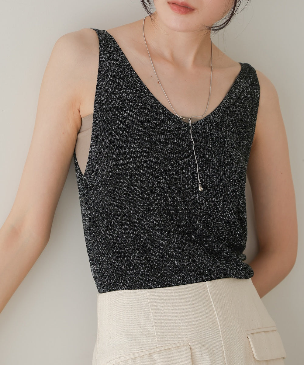 glitter knit tank top