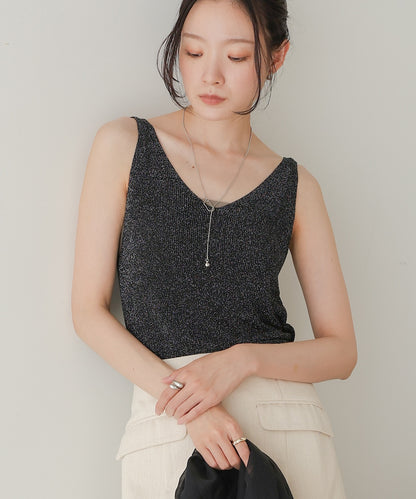 glitter knit tank top