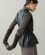 peplum faux leather vest