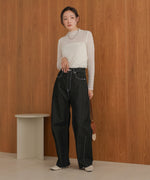 sheer shaggy high neck top