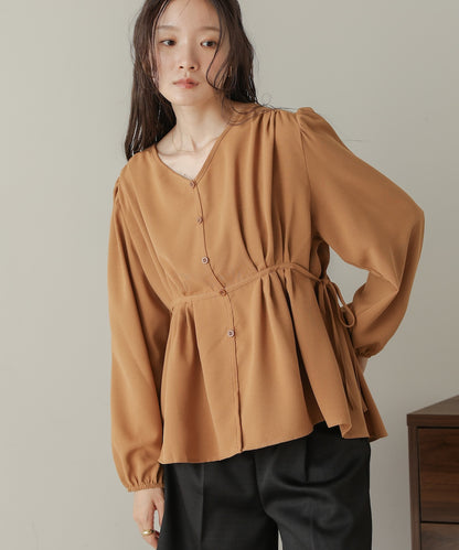 tuck ribbon blouse