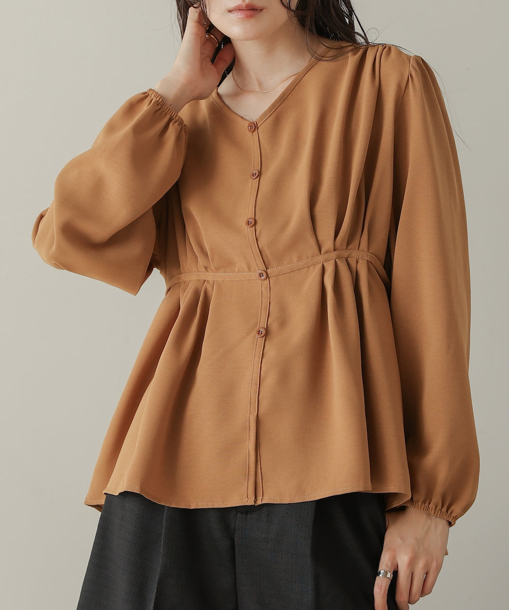 tuck ribbon blouse