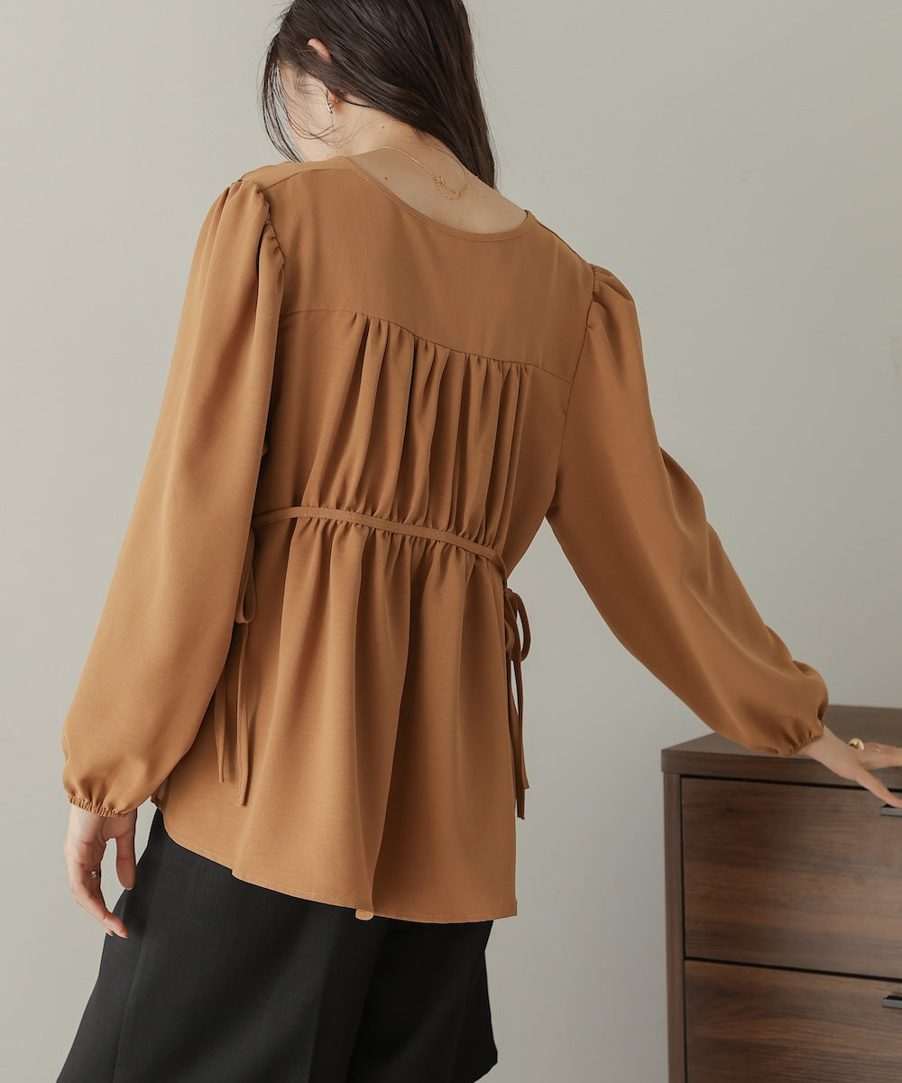 tuck ribbon blouse