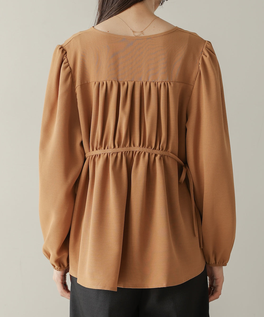 tuck ribbon blouse