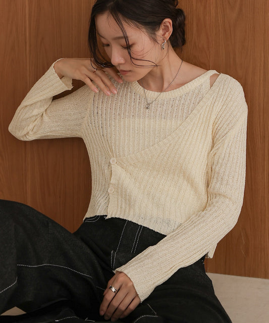 layered design knit top