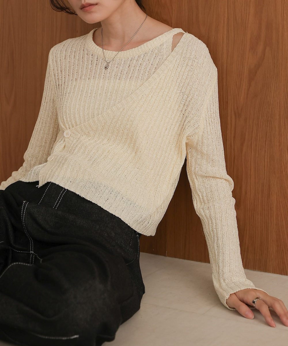 layered design knit top