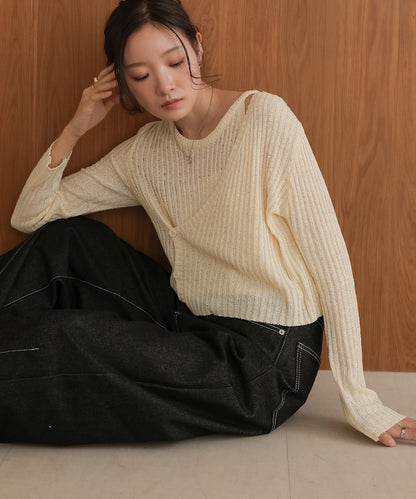 layered design knit top