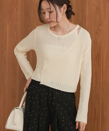 layered design knit top